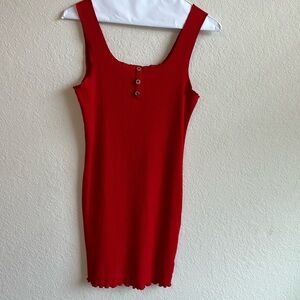 Active USA Red Tank Dress With Buttons Size Medium